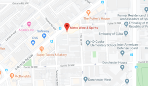Screenshot of the Metro Wine & Spirits - Retailer Plus location