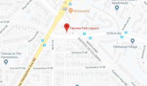 Screenshot of the Takoma Park Liquors - Retailer Plus location